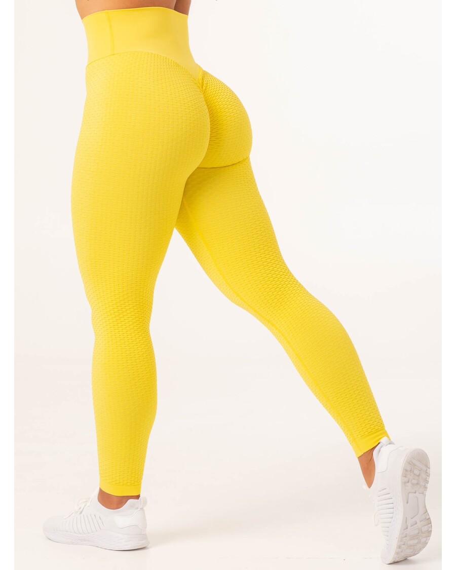 Ryderwear Honeycomb Scrunch Seamless Leggings - Yellow