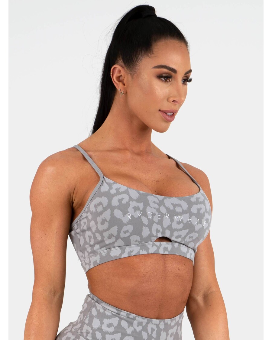 Ryderwear állati Sportmelltartó - Leopárdszürke