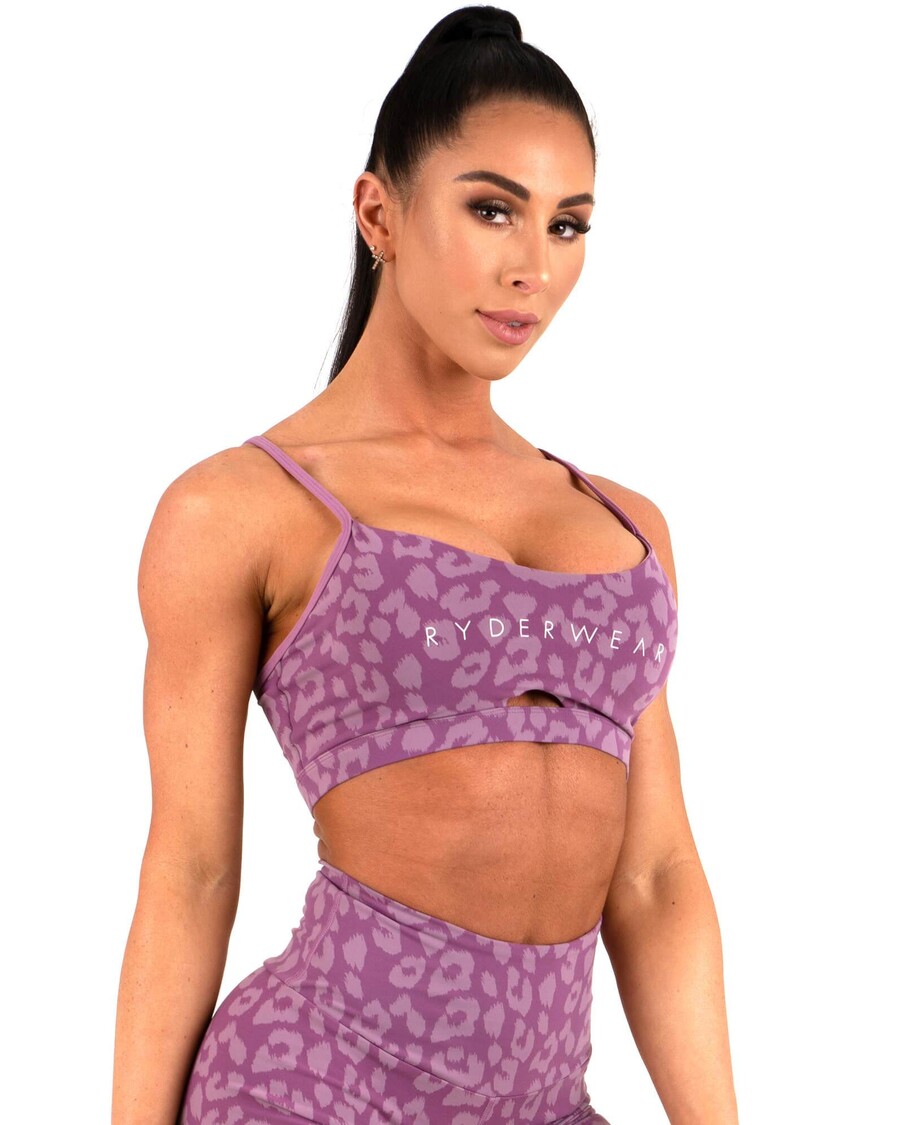 Sutiã Esportivo Ryderwear Animal - Roxo Leopardo