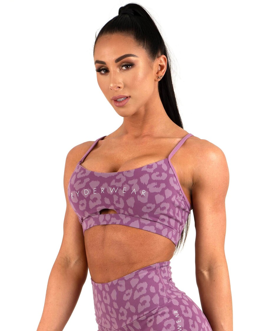 Sutiã Esportivo Ryderwear Animal - Roxo Leopardo