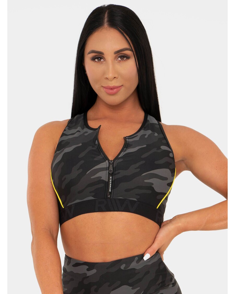 Ryderwear Camo Zapinany Na Zamek Sportowy Biustonosz - Camo
