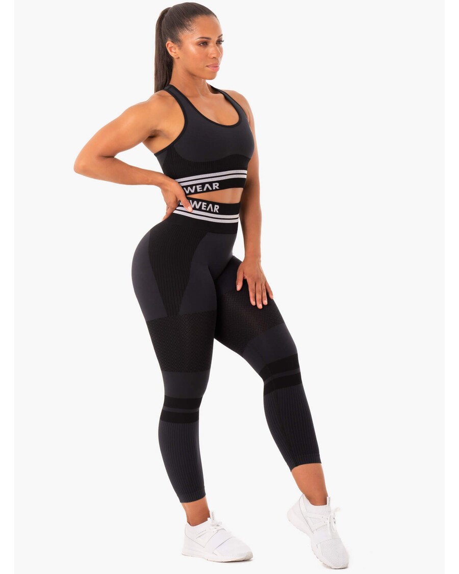 Reggiseno Sportivo Longline Senza Cuciture Ryderwear Freestyle - Nero