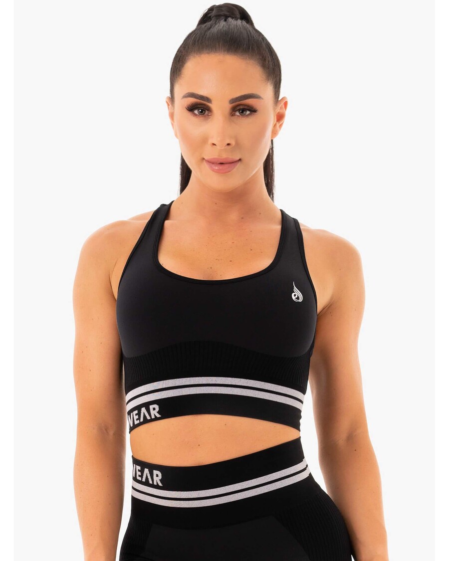 Reggiseno Sportivo Longline Senza Cuciture Ryderwear Freestyle - Nero