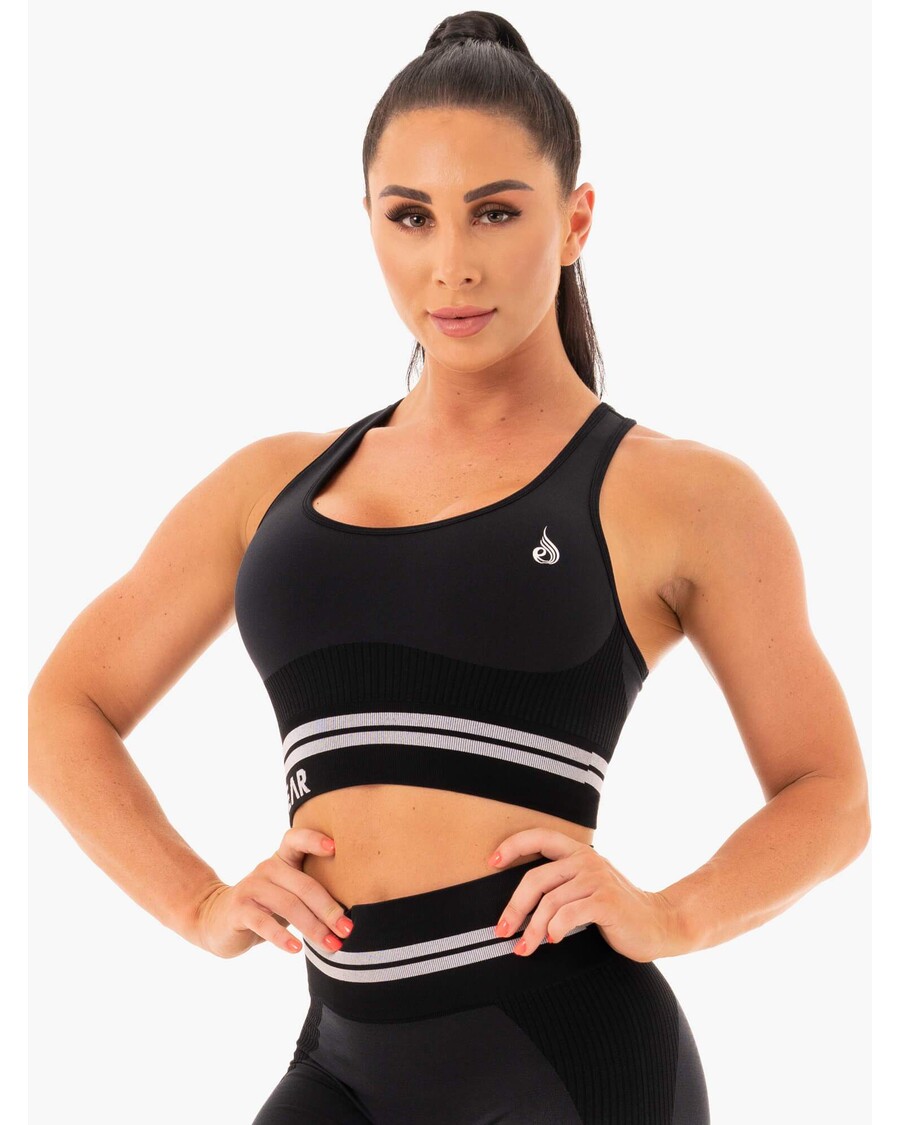 Reggiseno Sportivo Longline Senza Cuciture Ryderwear Freestyle - Nero