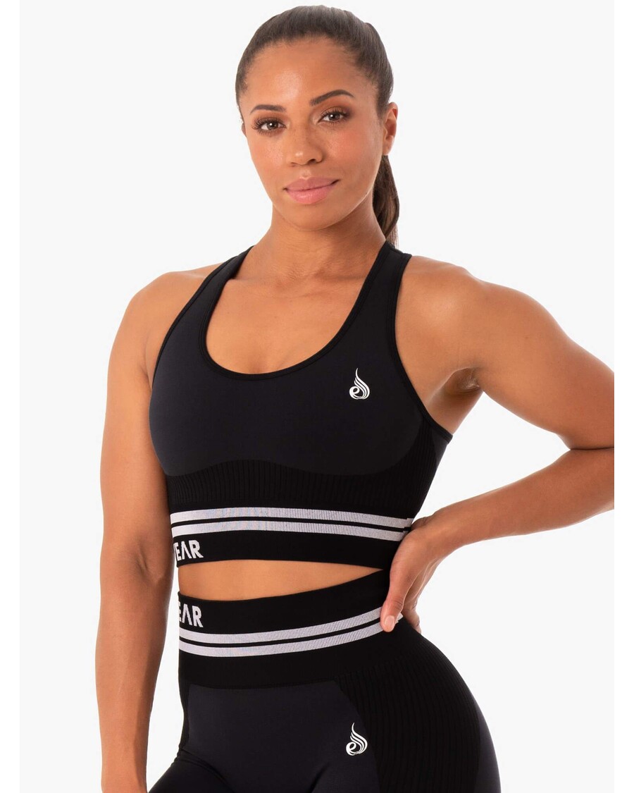 Reggiseno Sportivo Longline Senza Cuciture Ryderwear Freestyle - Nero