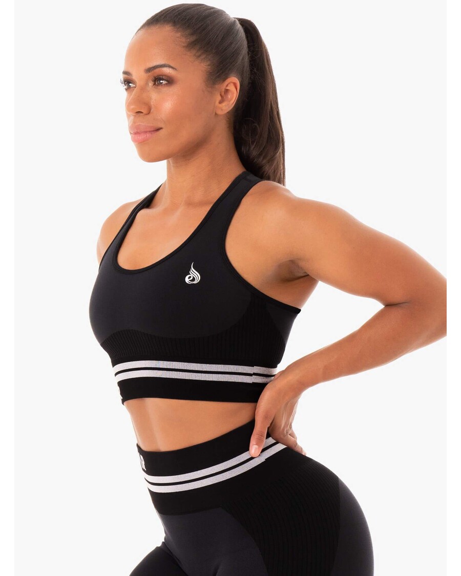 Reggiseno Sportivo Longline Senza Cuciture Ryderwear Freestyle - Nero