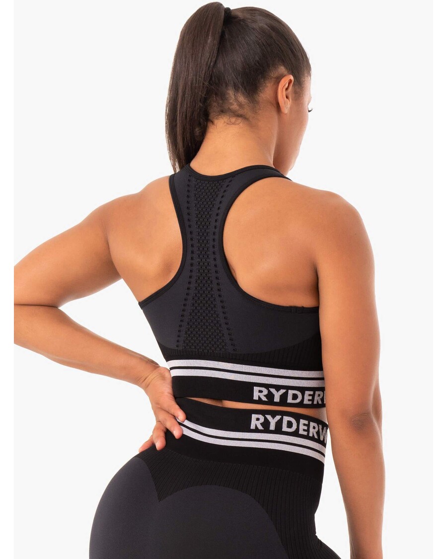 Reggiseno Sportivo Longline Senza Cuciture Ryderwear Freestyle - Nero