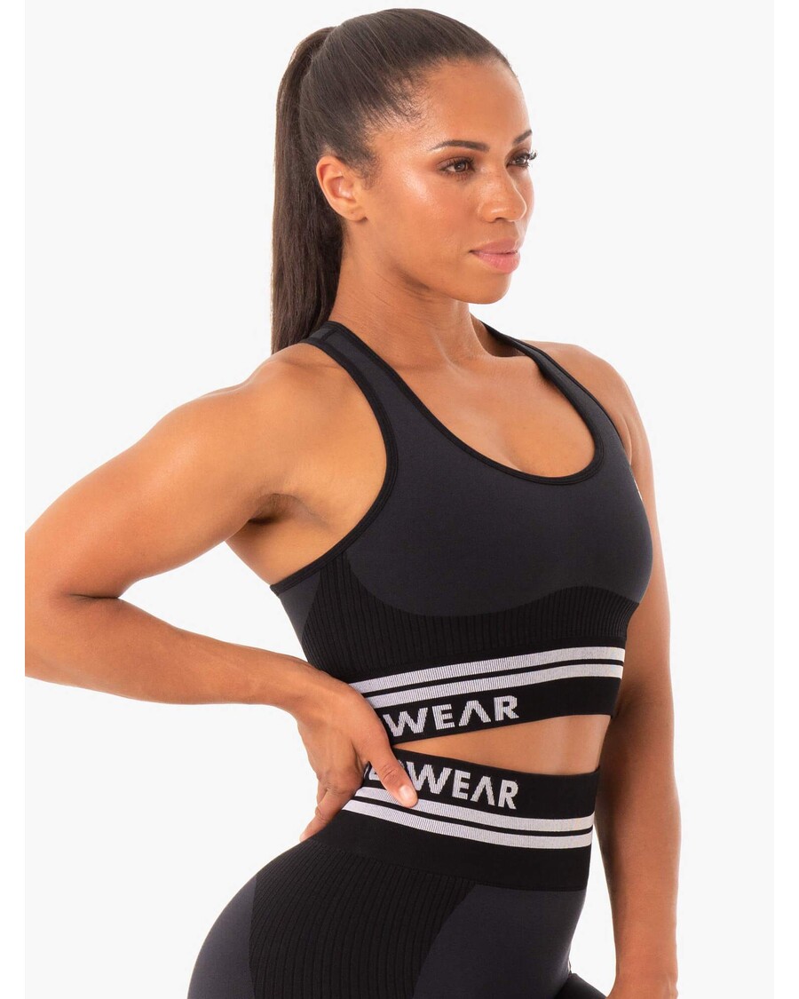 Reggiseno Sportivo Longline Senza Cuciture Ryderwear Freestyle - Nero