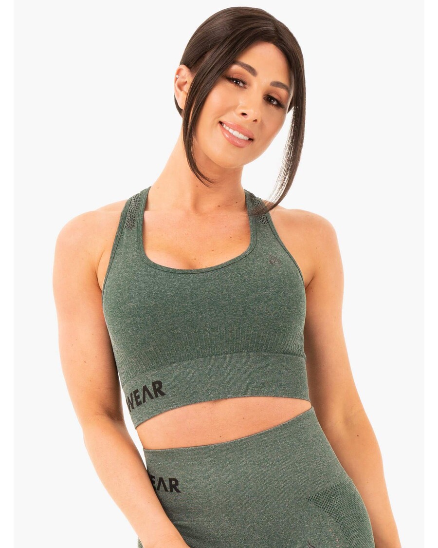 Ryderwear Seamless Staples Sports Bra - Forest Green Marl