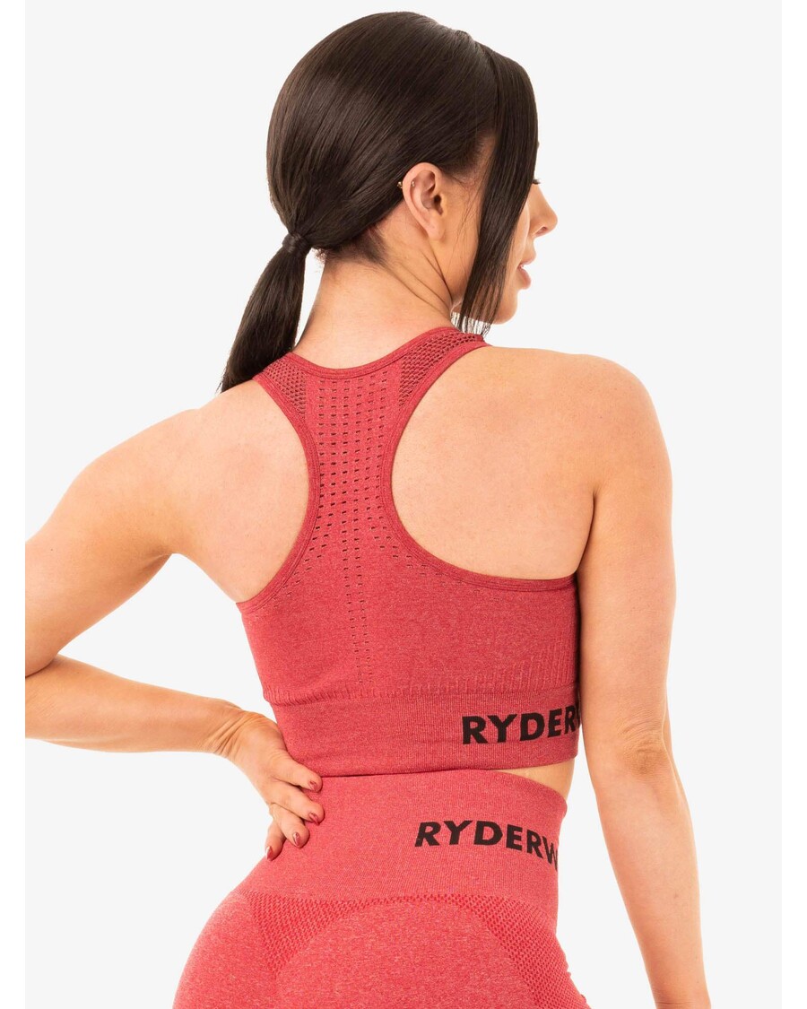 Ryderwear Sømløse Hæfteklammer Sports-bh - Kirsebærrød Mergel