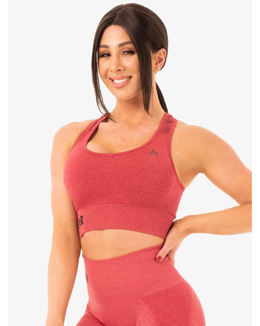 Ryderwear Sømløse Hæfteklammer Sports-bh - Kirsebærrød Mergel