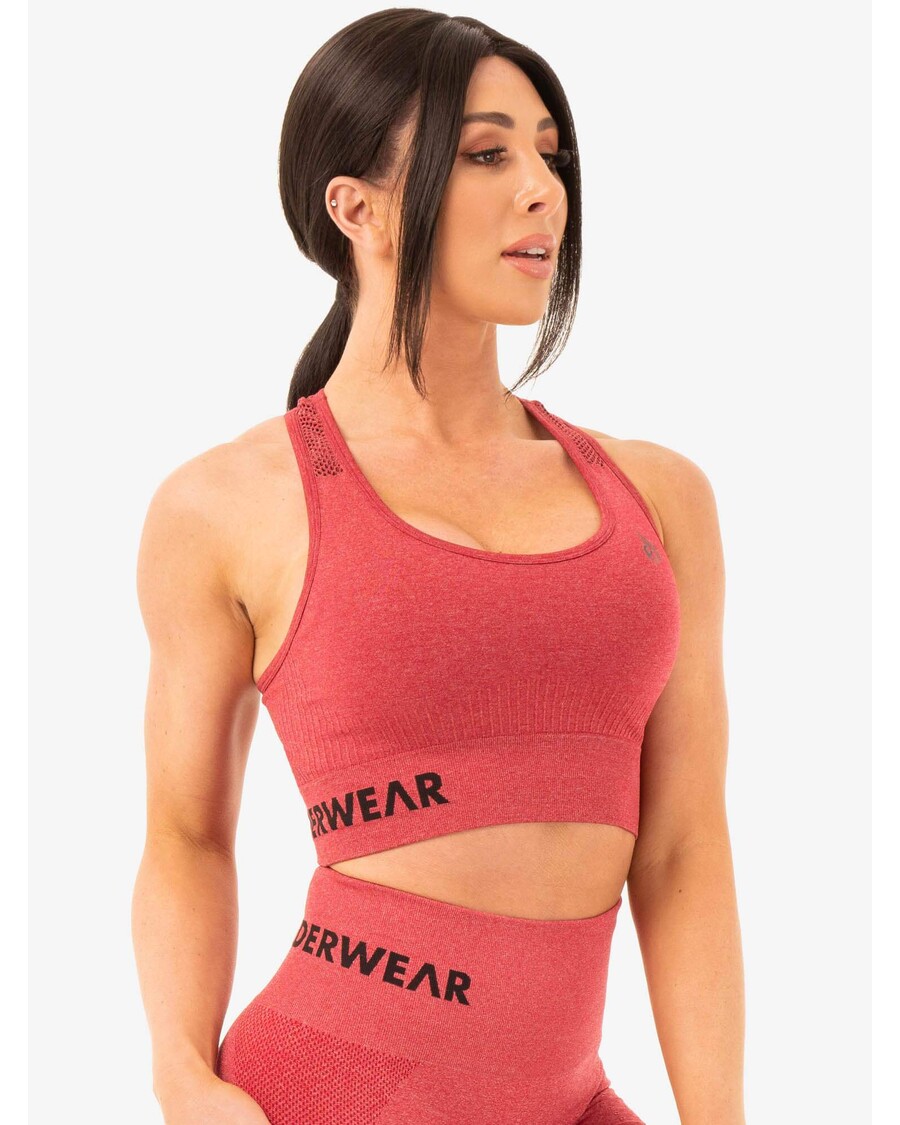 Ryderwear Sømløse Hæfteklammer Sports-bh - Kirsebærrød Mergel