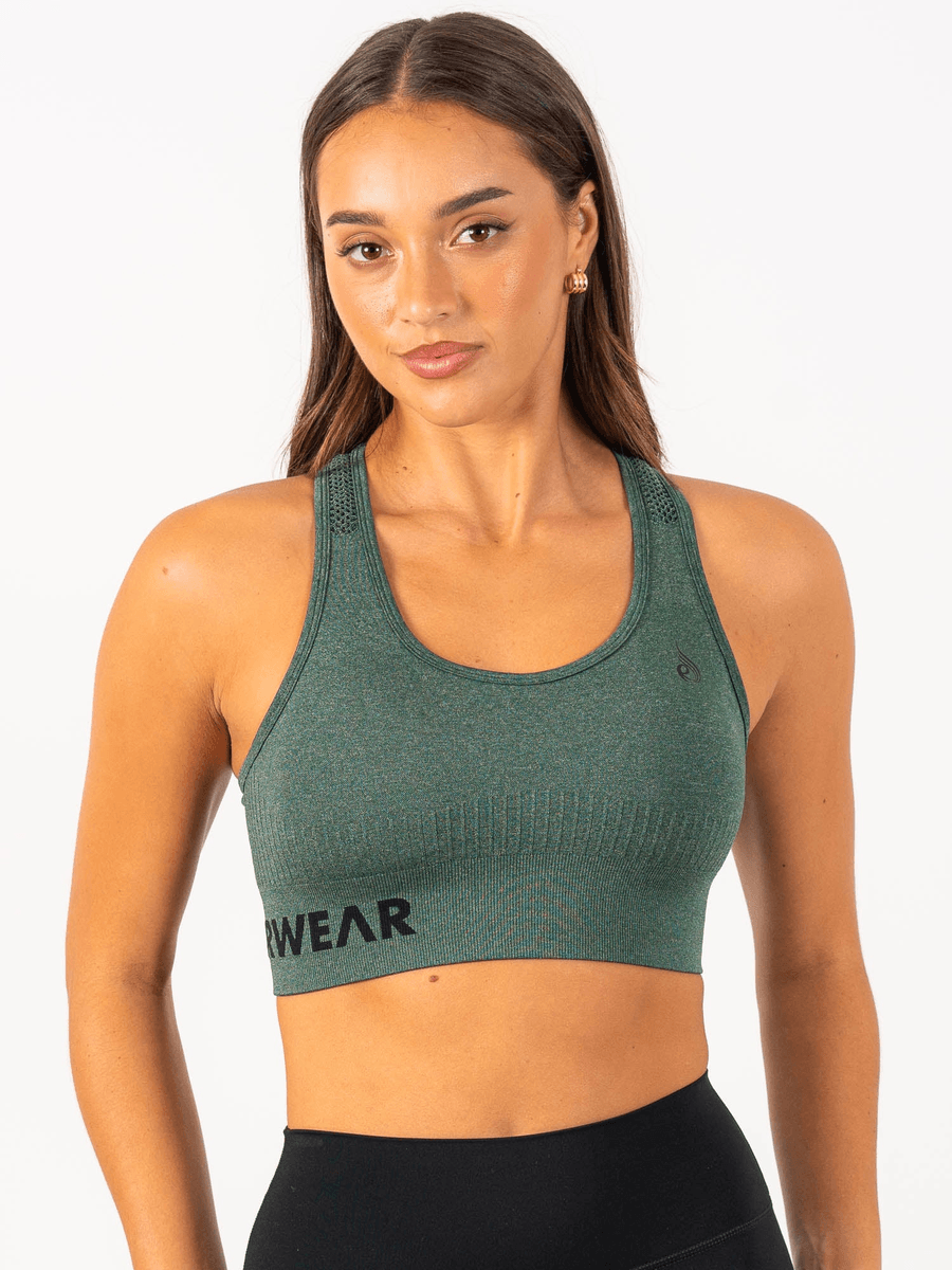 Ryderwear Seamless Staples Sports Bra - Forest Green Marl