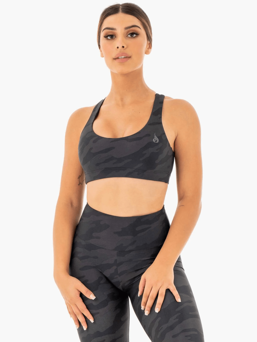 Ryderwear Camo Sports Bra - Black Camo