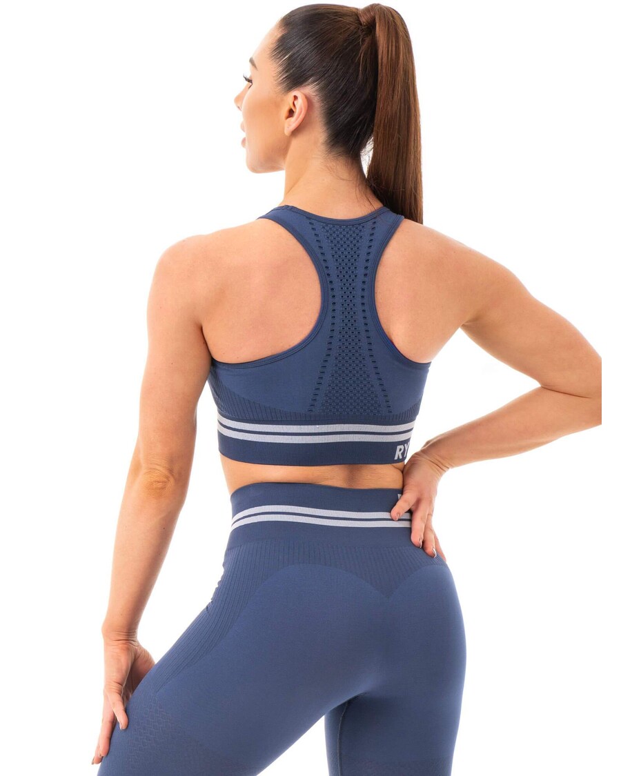 Reggiseno Sportivo Longline Senza Cuciture Ryderwear Freestyle - Blu Acciaio