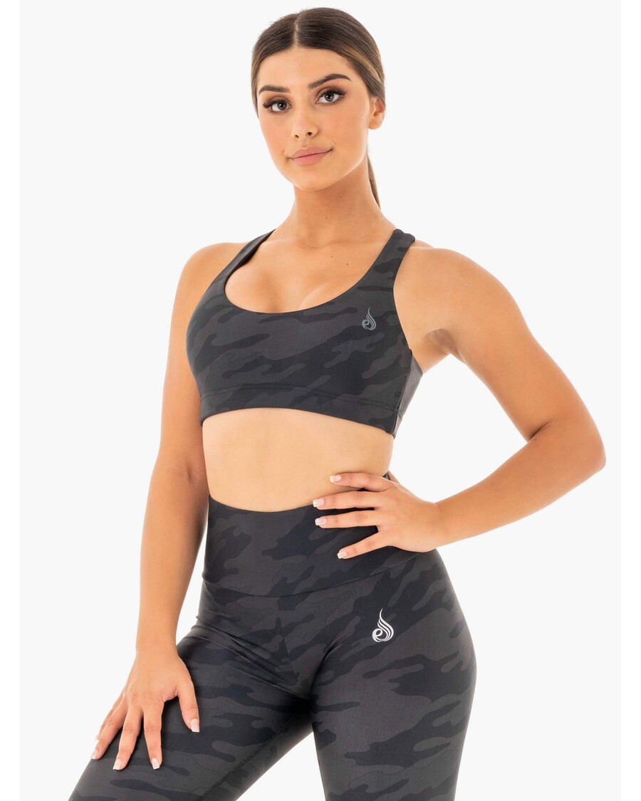 Biustonosz Sportowy Ryderwear Camo - Czarny Camo