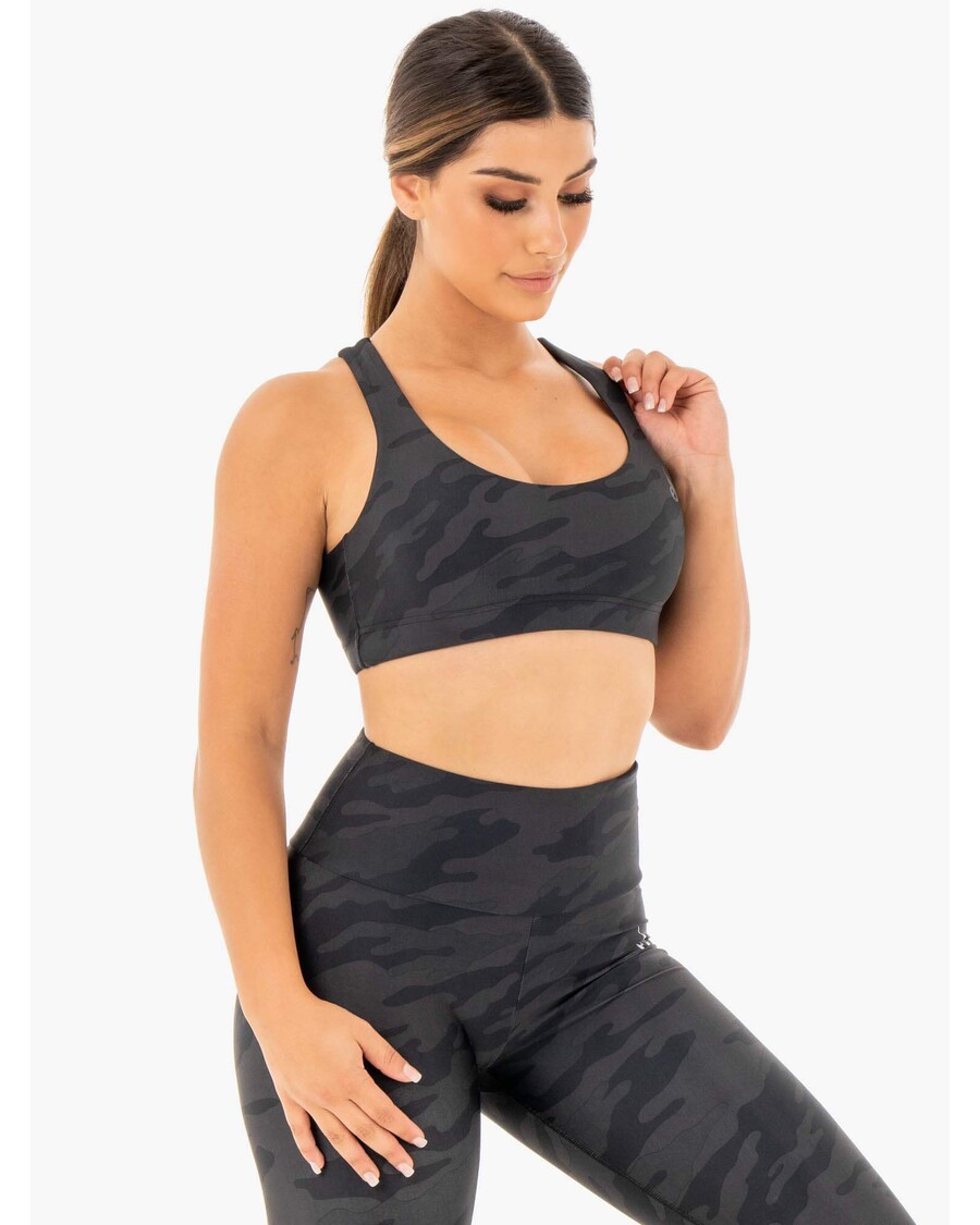 Biustonosz Sportowy Ryderwear Camo - Czarny Camo