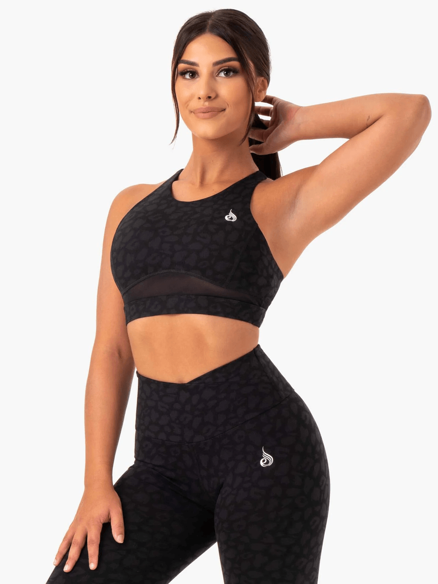 Ryderwear Amazon Mesh Sports Bra - Black Leopard