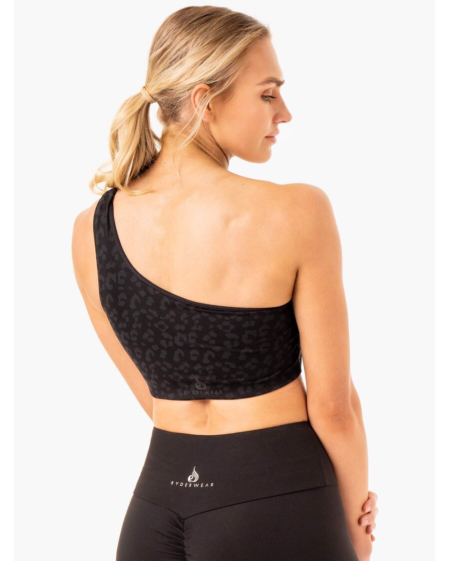 Ryderwear Adaptirani Sportski Grudnjak Na Jedno Rame - Crni Leopard