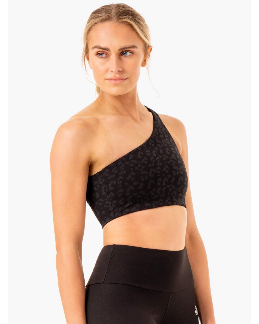 Ryderwear Adaptirani Sportski Grudnjak Na Jedno Rame - Crni Leopard