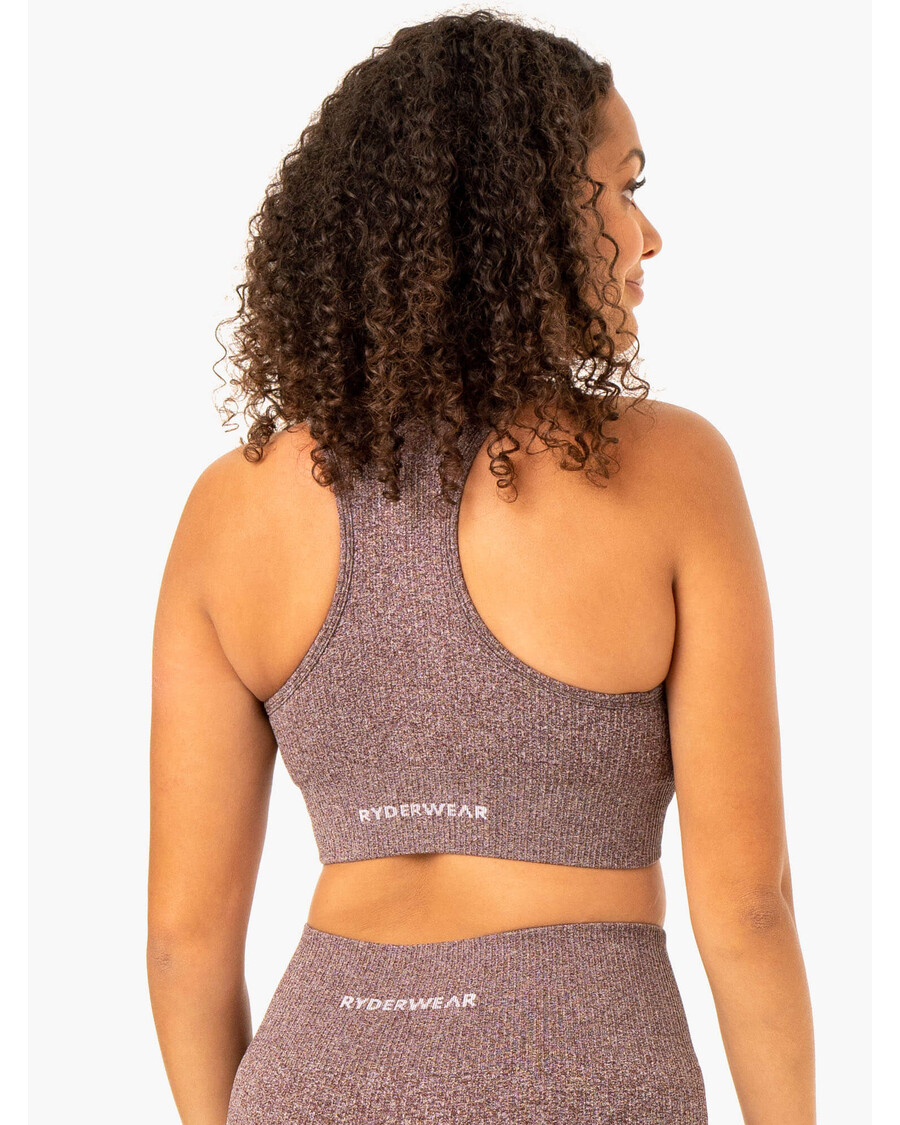 Ryderwear Rib Seamless Sports Bra - Chocolate Marl