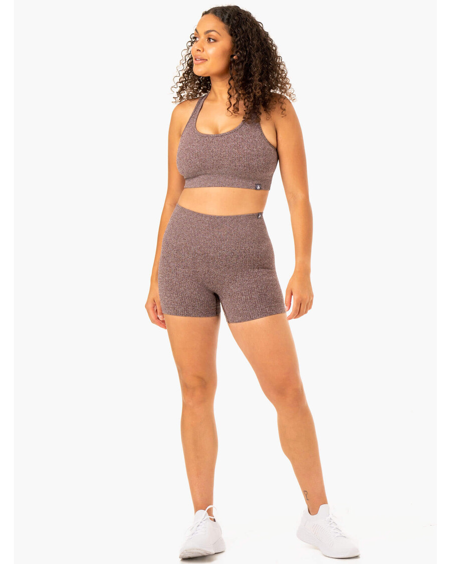 Ryderwear Rib Seamless Sports Bra - Chocolate Marl