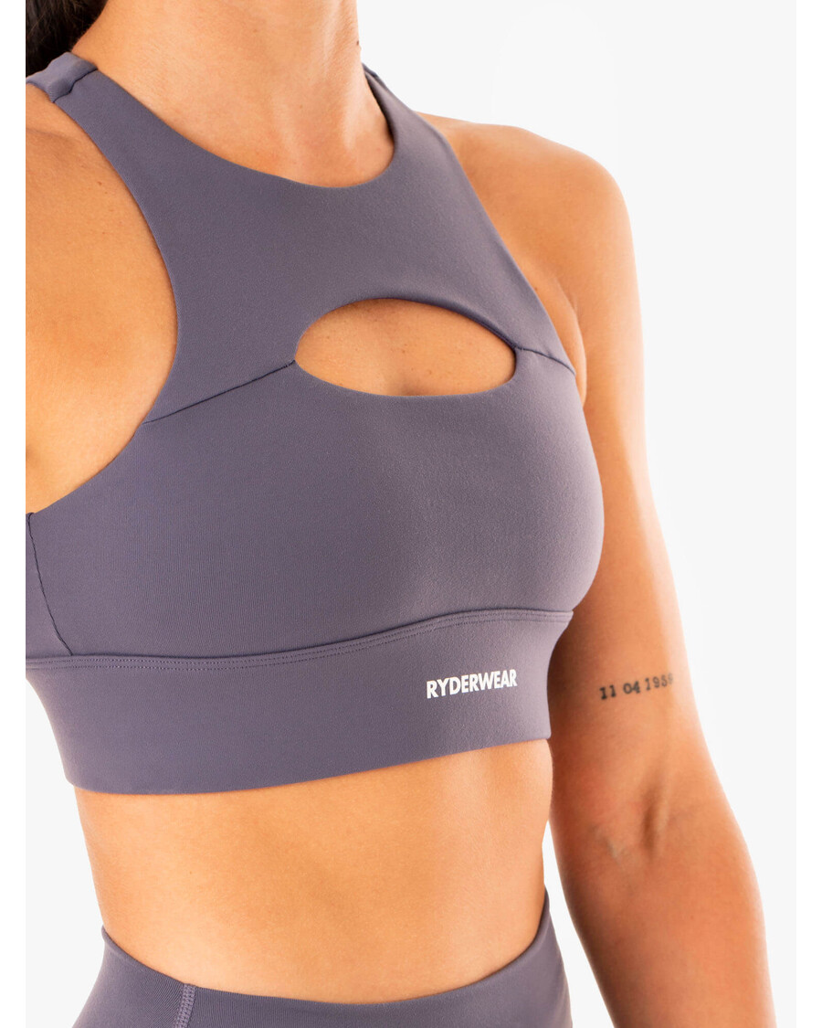 Ryderwear Replay Izrezan športni Nedrček - Oglje