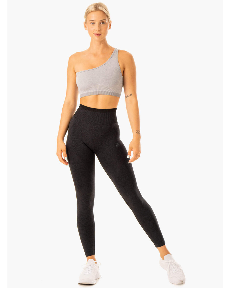 Ryderwear Excel Seamless One Shoulder Sports Bra - Grey Marl
