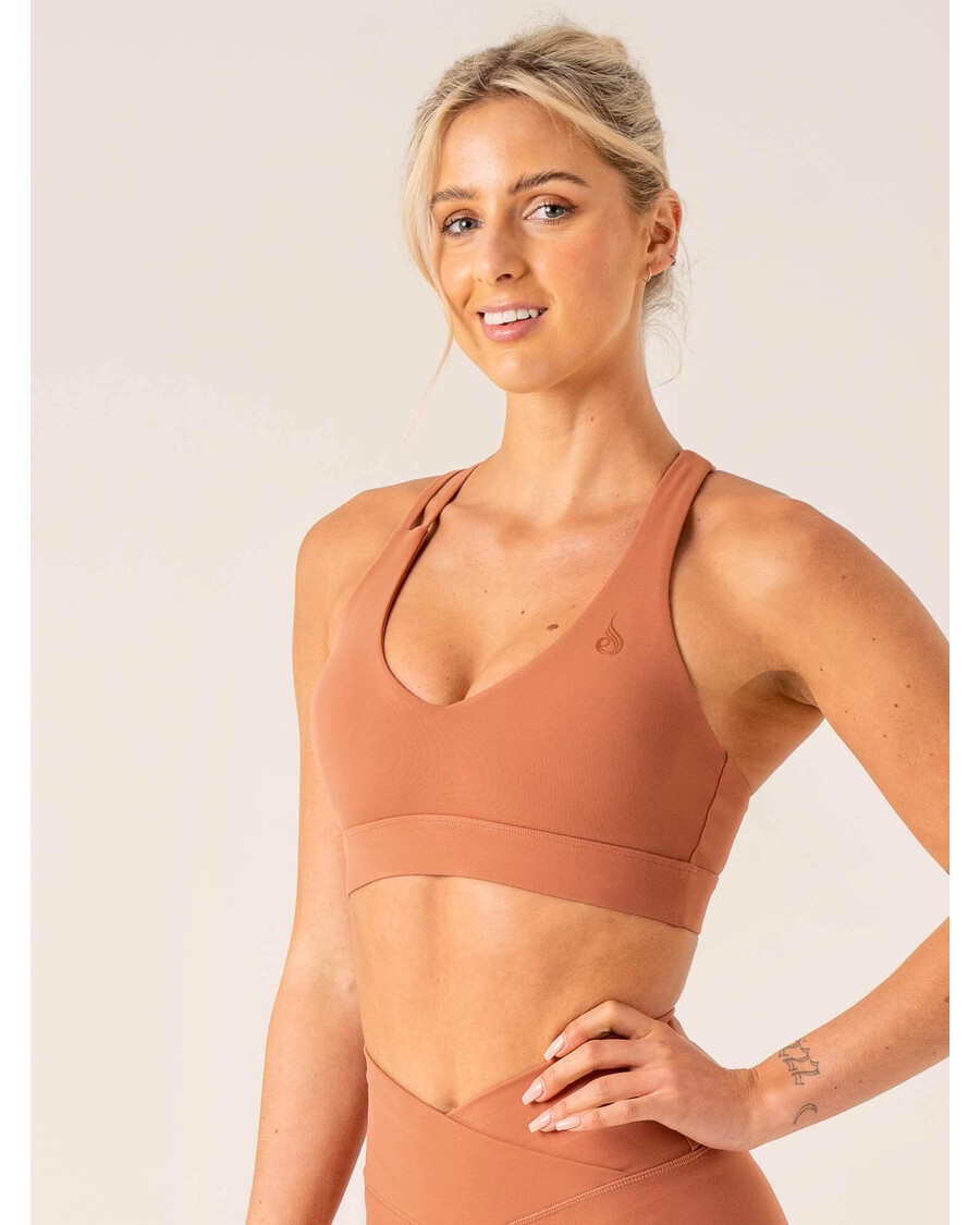 Ryderwear Momentum V-Neck Sports Bra - Clay