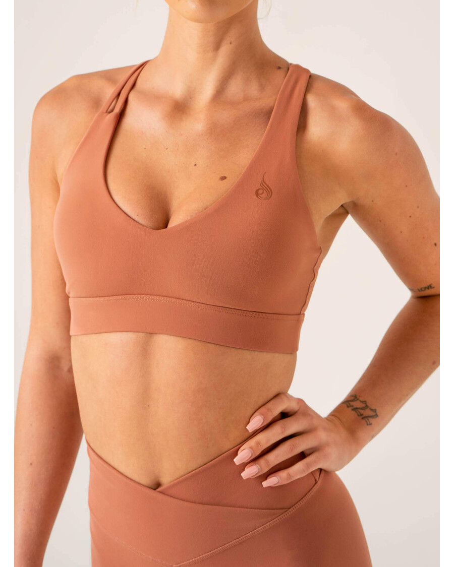 Ryderwear Momentum V-Neck Sports Bra - Clay