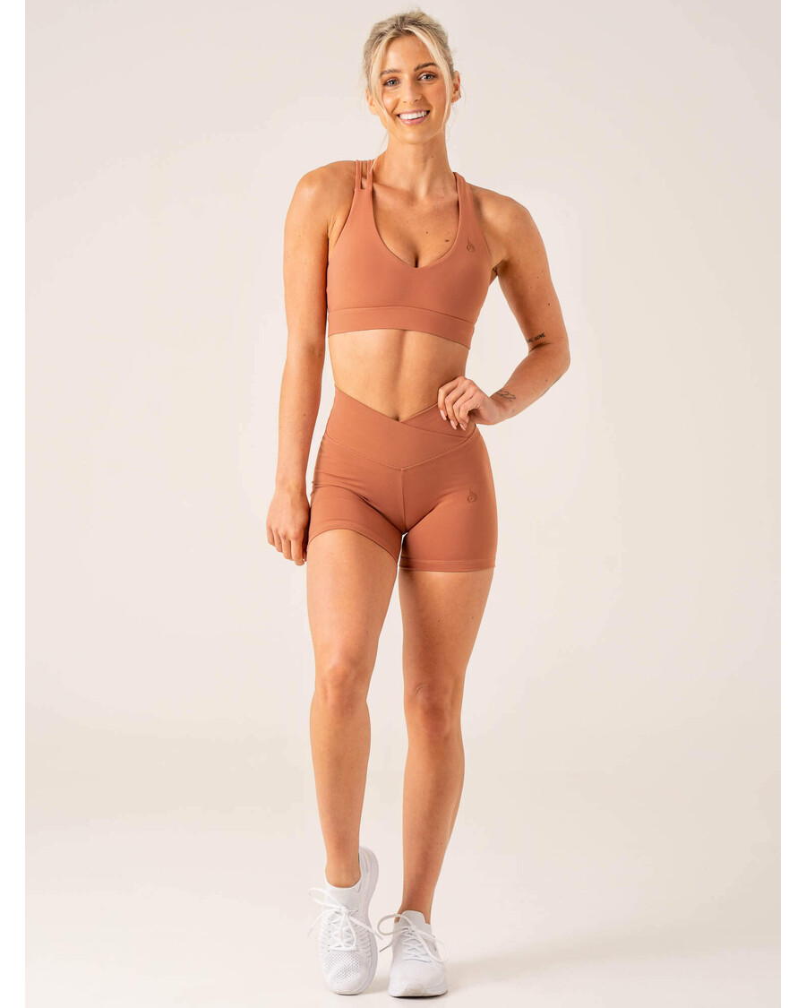 Ryderwear Momentum V-Neck Sports Bra - Clay