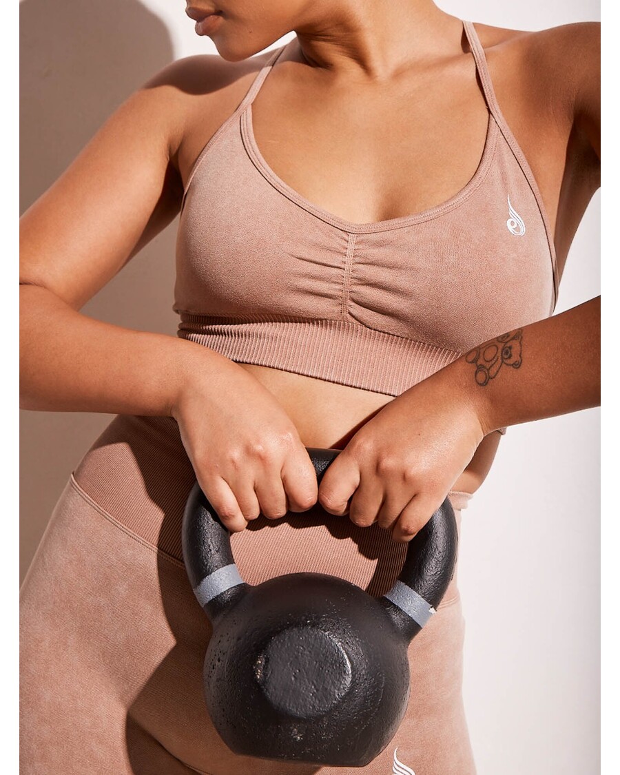 Ryderwear Stonewash חזיית ספורט חלקה - Tan Stonewash