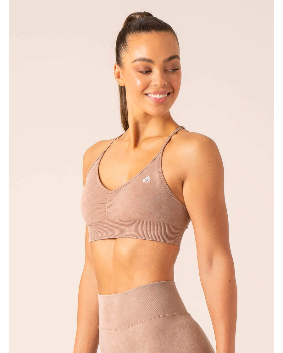 Ryderwear Stonewash חזיית ספורט חלקה - Tan Stonewash