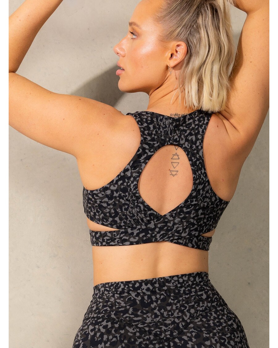 حمالة صدر رياضية من رايدروير - أسود الفهد