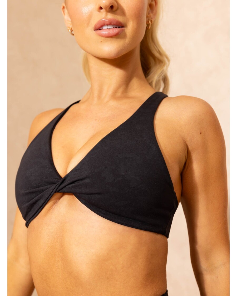 Ryderwear NKD Stonewash Twist Sports Bra - Black Stonewash