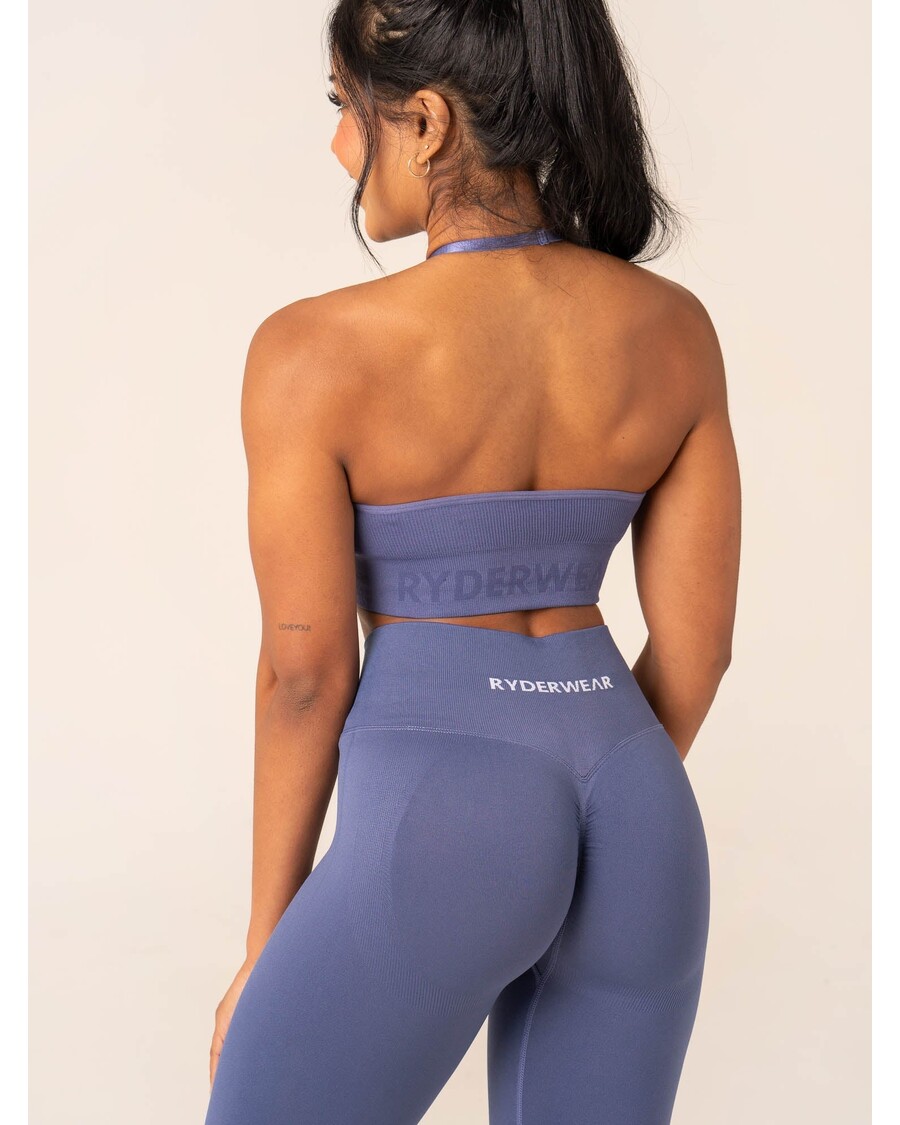 Sutiã Esportivo Ryderwear Lift Rib Sem Costura Frente única - Azul Jeans