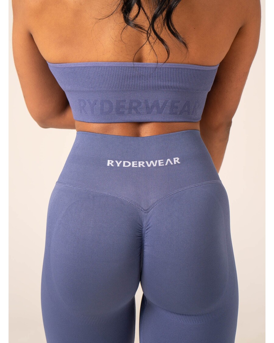 Sutiã Esportivo Ryderwear Lift Rib Sem Costura Frente única - Azul Jeans