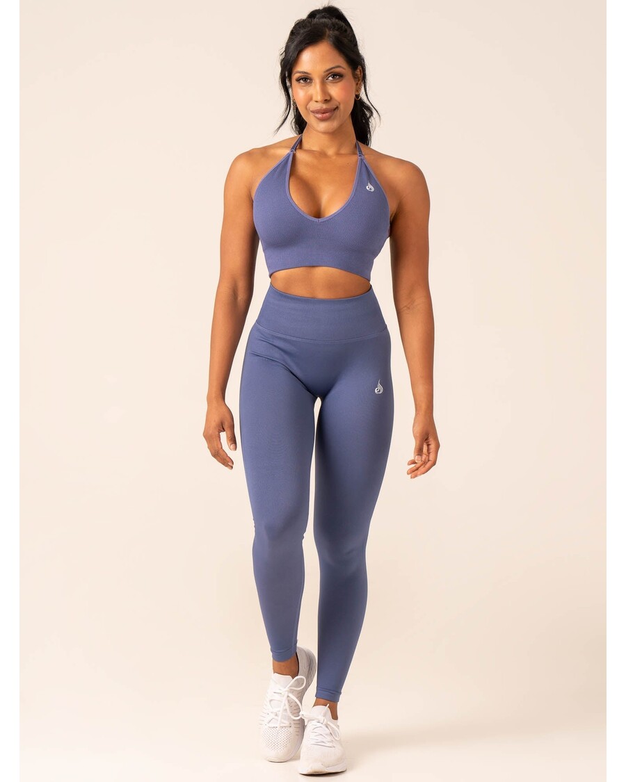 Sutiã Esportivo Ryderwear Lift Rib Sem Costura Frente única - Azul Jeans