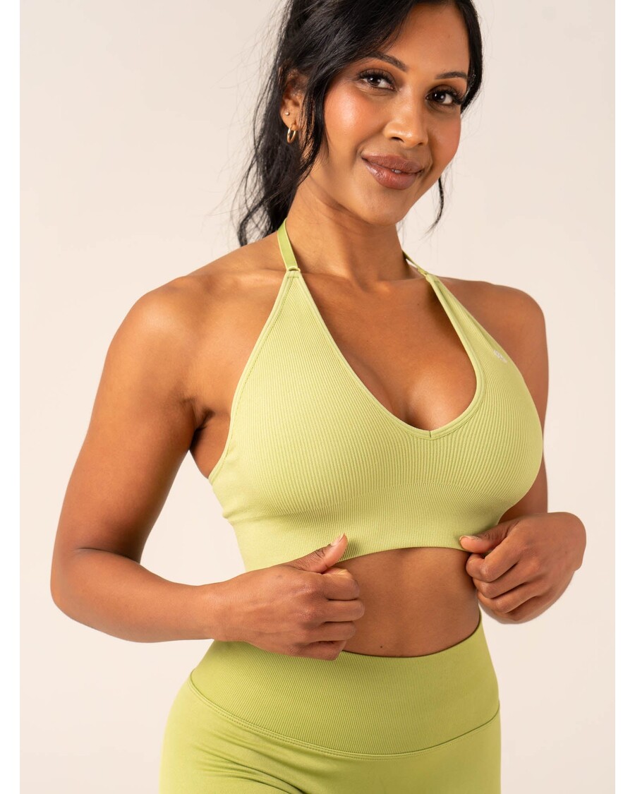 Reggiseno Sportivo Con Scollo All'americana Senza Cuciture Lift Riderwear - Oliva