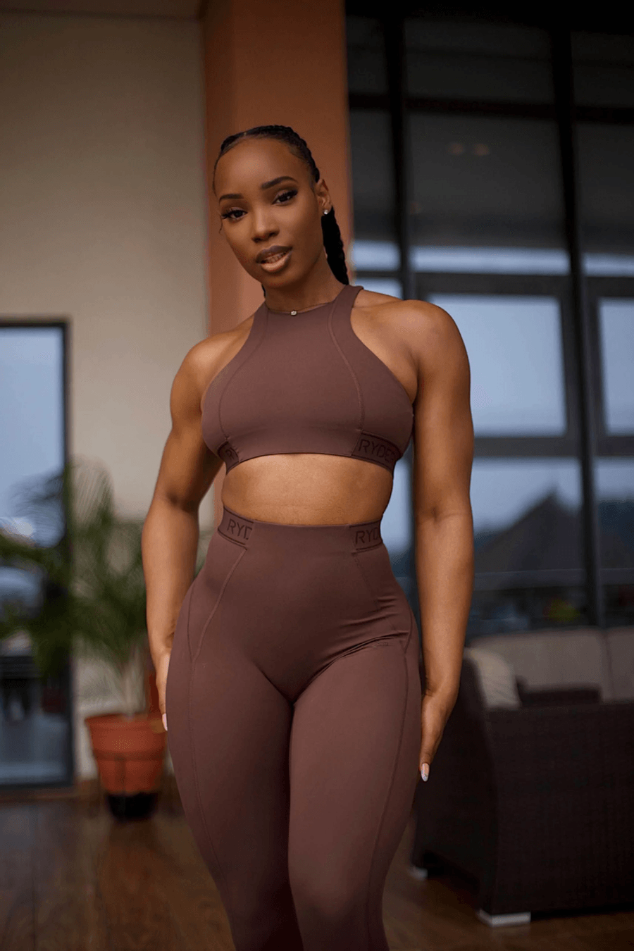 Ryderwear Level Up High Impact Sports Bra - Chocolate
