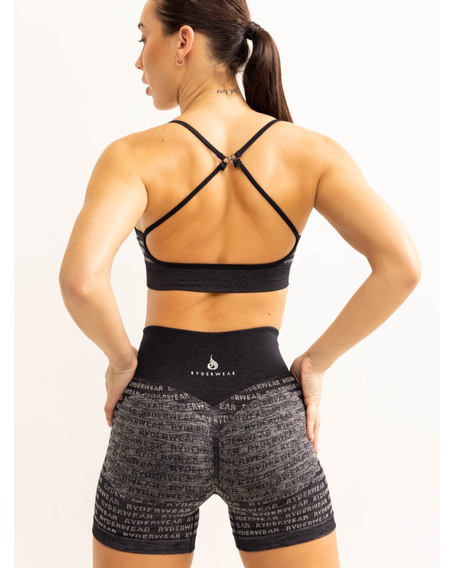 Sujetador Deportivo Sin Costuras Ryderwear Logo Lux - Negro