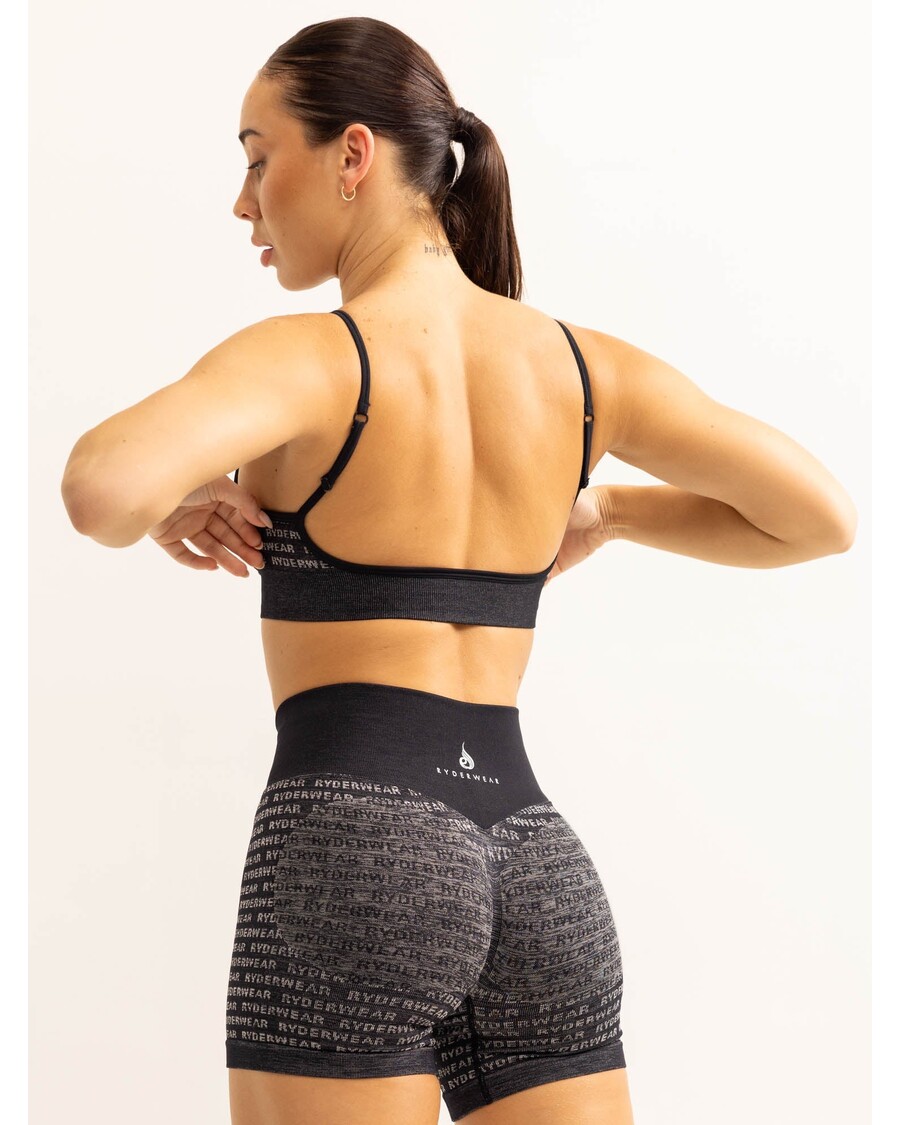Sujetador Deportivo Sin Costuras Ryderwear Logo Lux - Negro