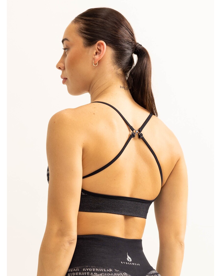 Sujetador Deportivo Sin Costuras Ryderwear Logo Lux - Negro