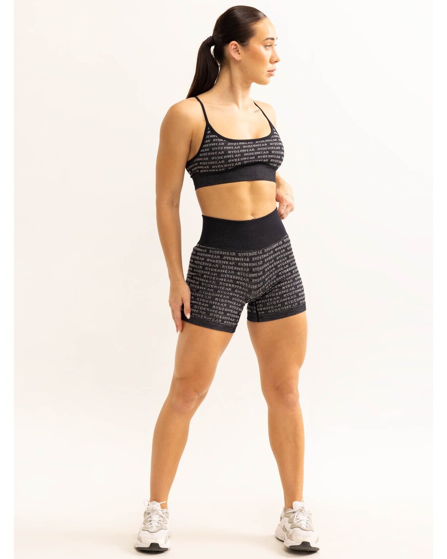 Sujetador Deportivo Sin Costuras Ryderwear Logo Lux - Negro