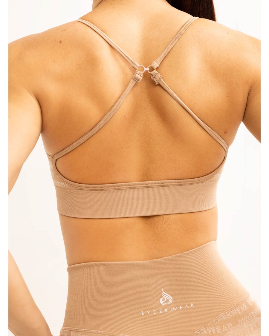 Ryderwear Logo Lux Sømløs Sports-BH - Brun