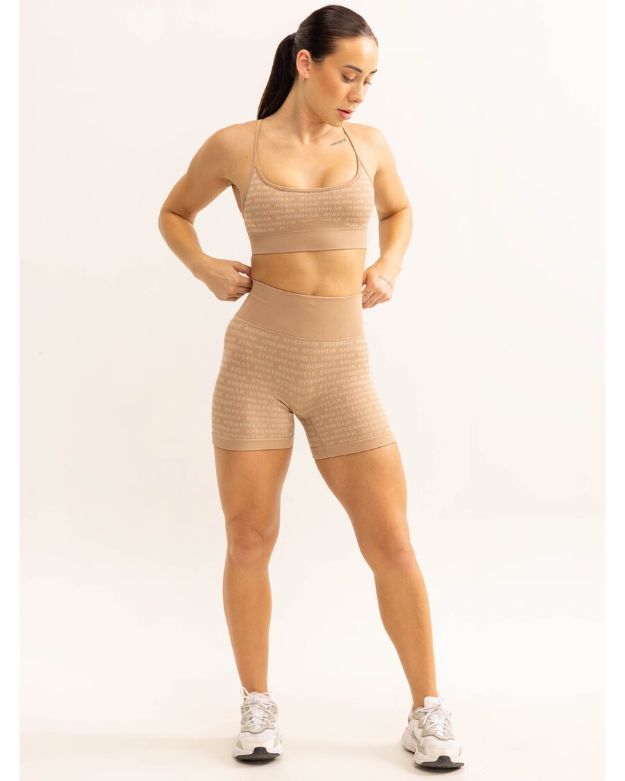 Ryderwear Logo Lux Sømløs Sports-BH - Brun