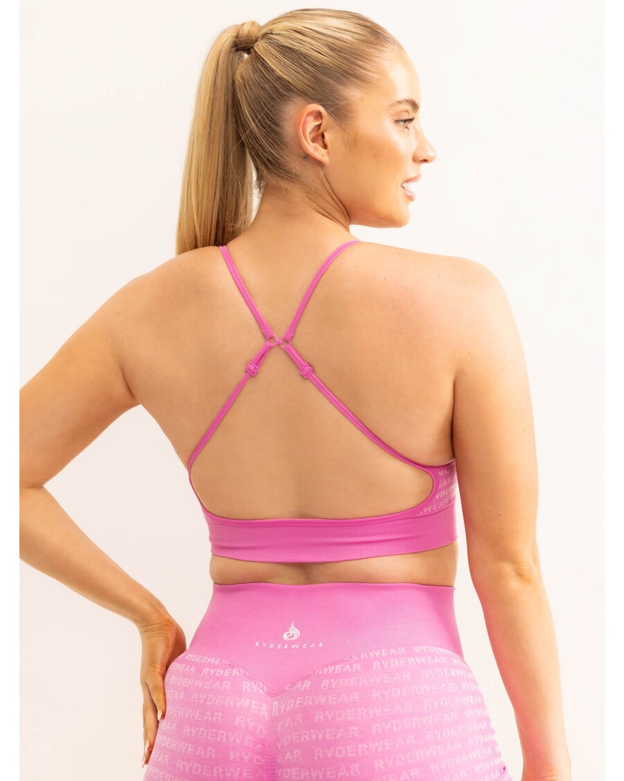 Ryderwear Logo Lux Sømløs Sports-bh - Rosa
