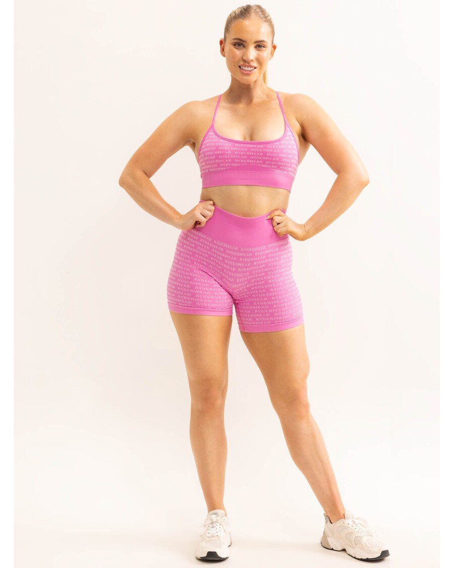 Ryderwear Logo Lux Sømløs Sports-bh - Rosa