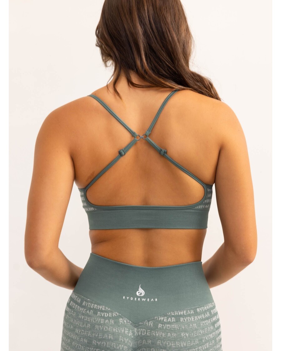 Ryderwear Logo Lux Bešavni Sportski Grudnjak - Paprat Zelena