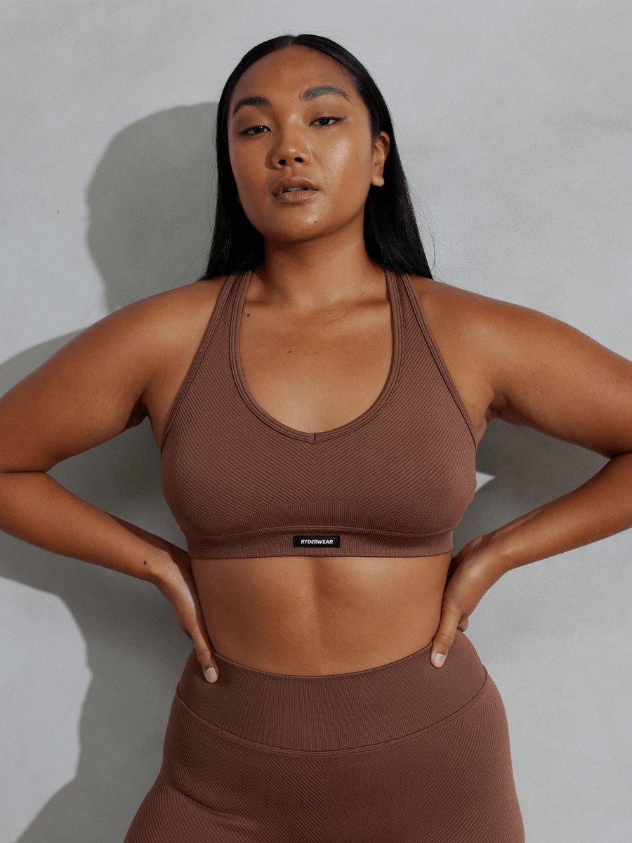 Ryderwear Circuit Rib Seamless Sports Bra - Chokolade